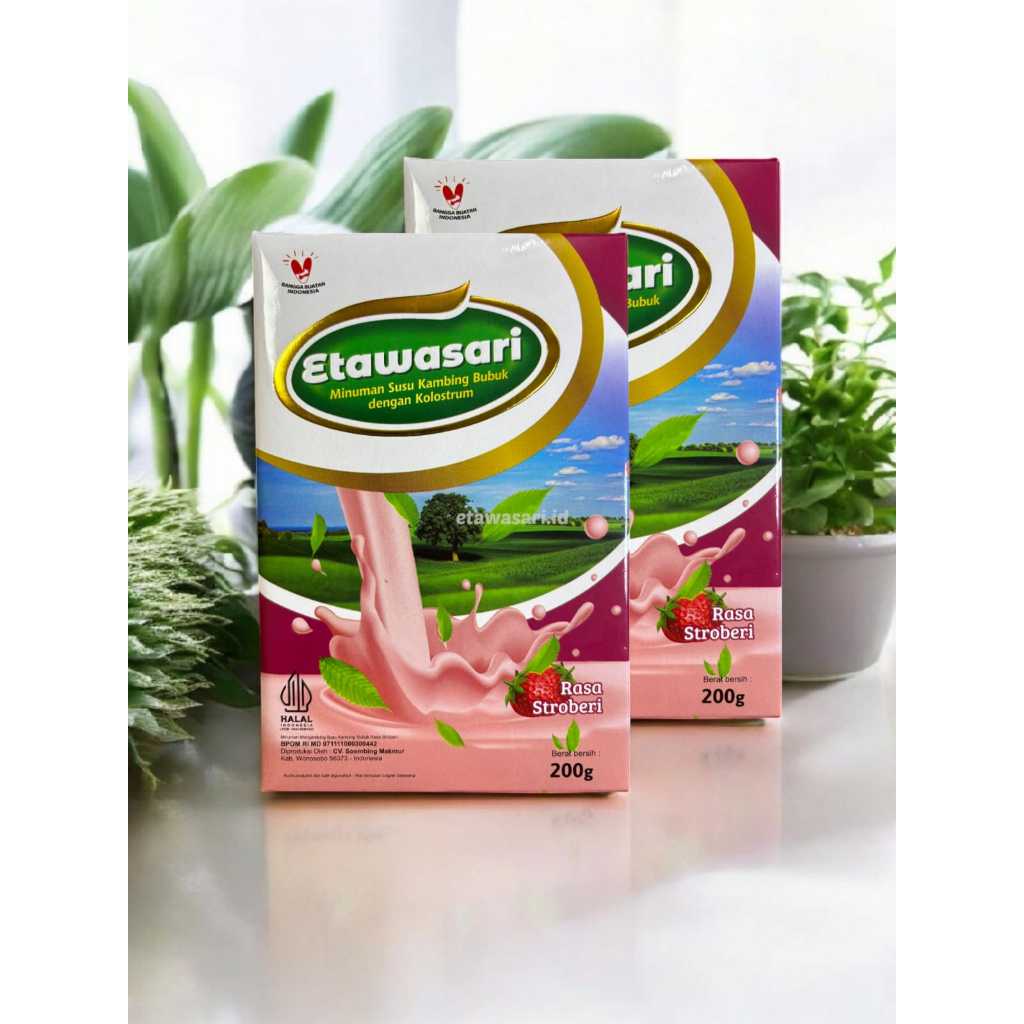 

Etawasari Paket 2 Box Susu Kambing Etawa Bubuk Dengan Kolostrum Etawasari Rasa Stroberi Goat Milk Premium