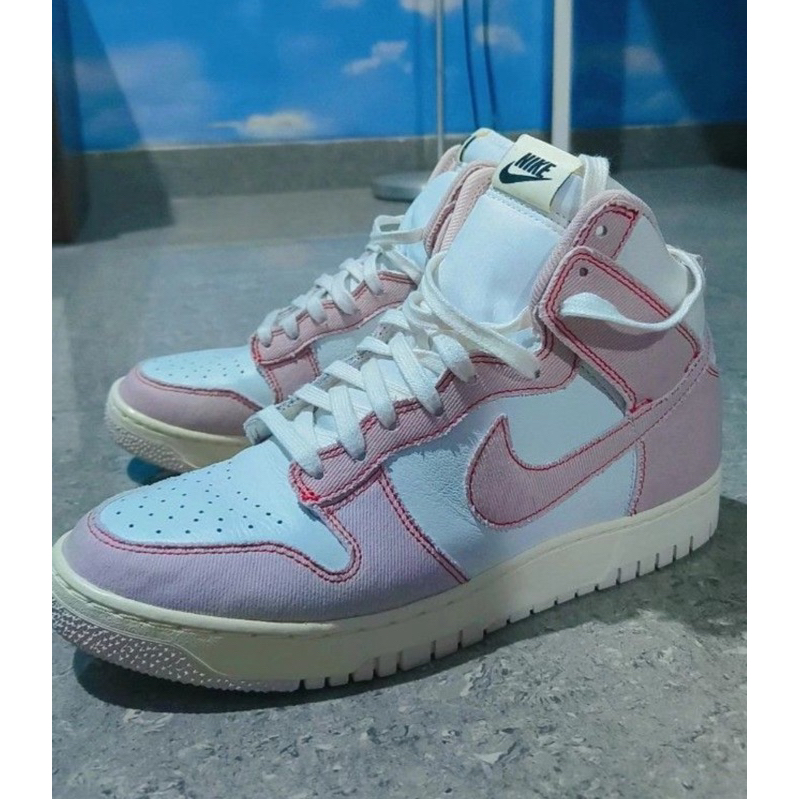 NIKE SB DUNK HIGH 1985 PINK DENIM NO BOX SEPATU BASKET SNEAKERS