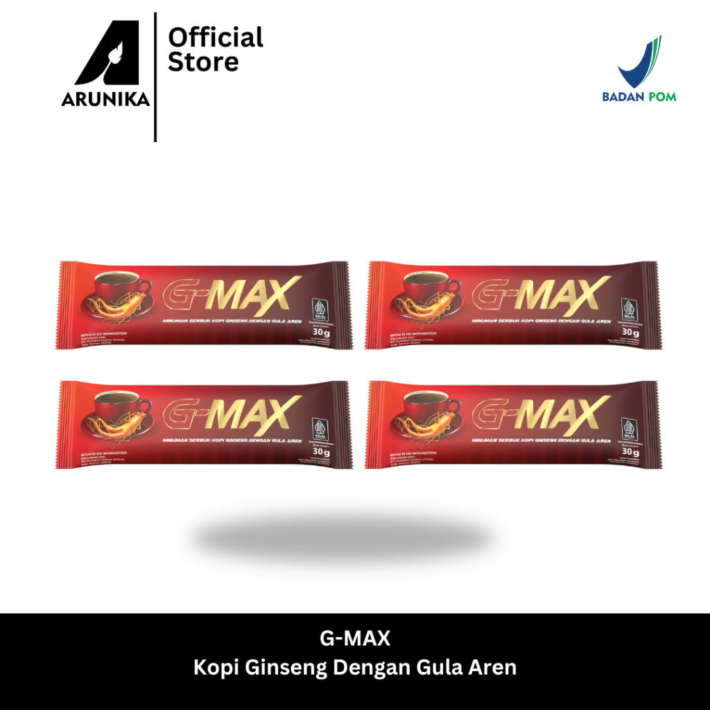 

G-MAX Minuman Serbuk Kopi dengan Gula Aren Halal & BPOM - 4SASET