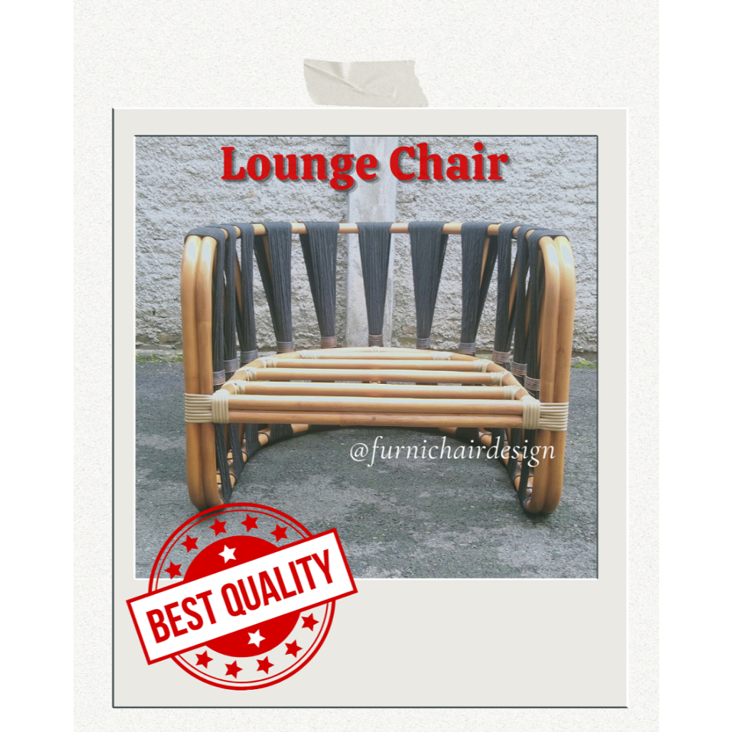 Jual Kursi  Santai Kursi Tamu Kursi Cafe Kursi Rotan Alami Kombinasi Tali Sepatu Warna Hitam Kursi A