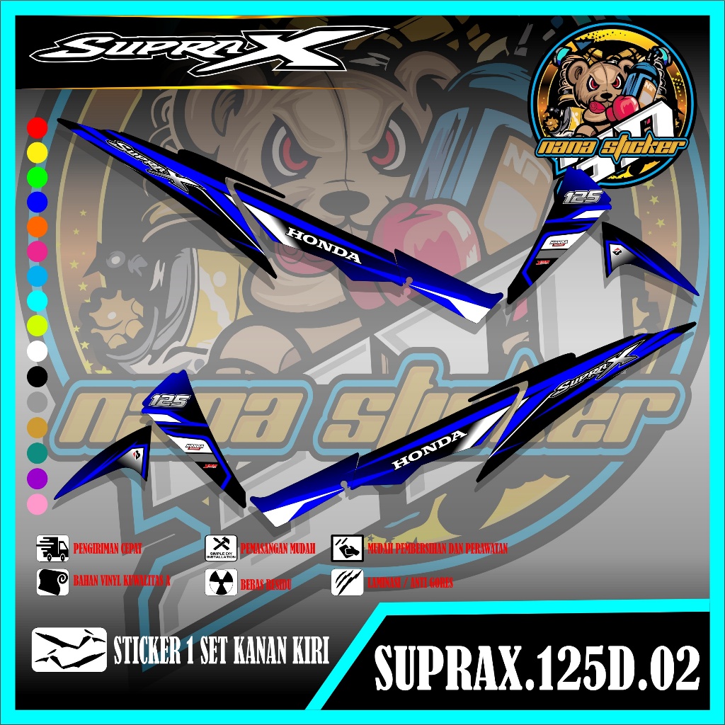 STRIPING SUPRA X 125D PERTAMINA STIKER SUPRA X 125D STICKER LIS LIST SUPRA X 125D CODE 02