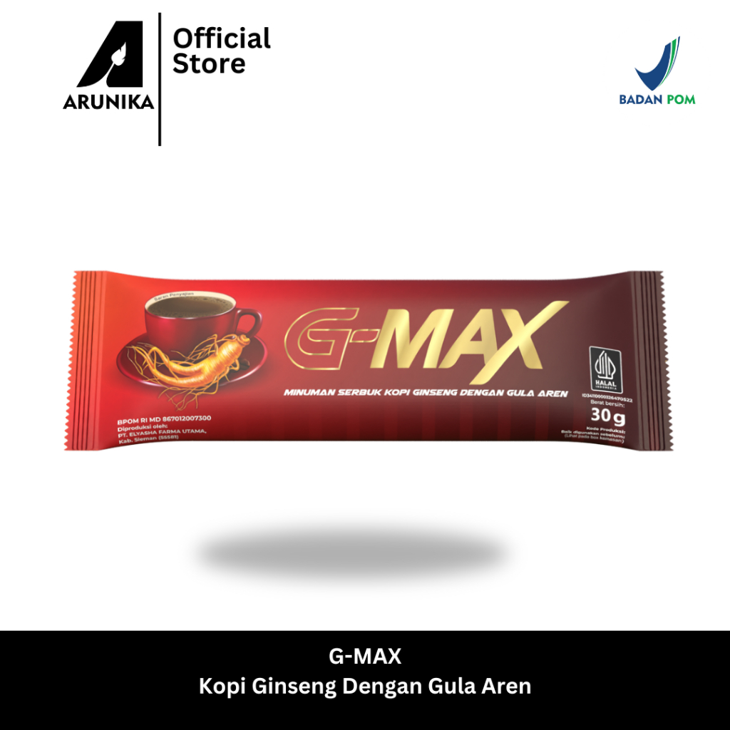 

G-MAX Minuman Serbuk Kopi dengan Gula Aren Halal & BPOM - 1SASET