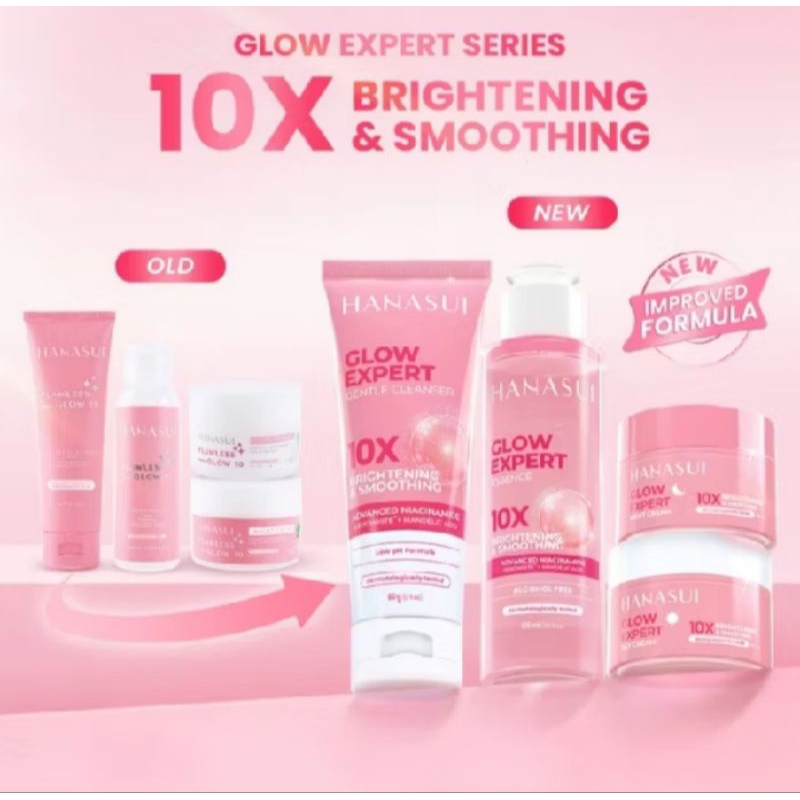 HANASUI GLOW EXPERT 10X SERIES - SKINCARE LENGKAP // JSELECTIV X JHON KOSMETIK // Face Wash / Cream 