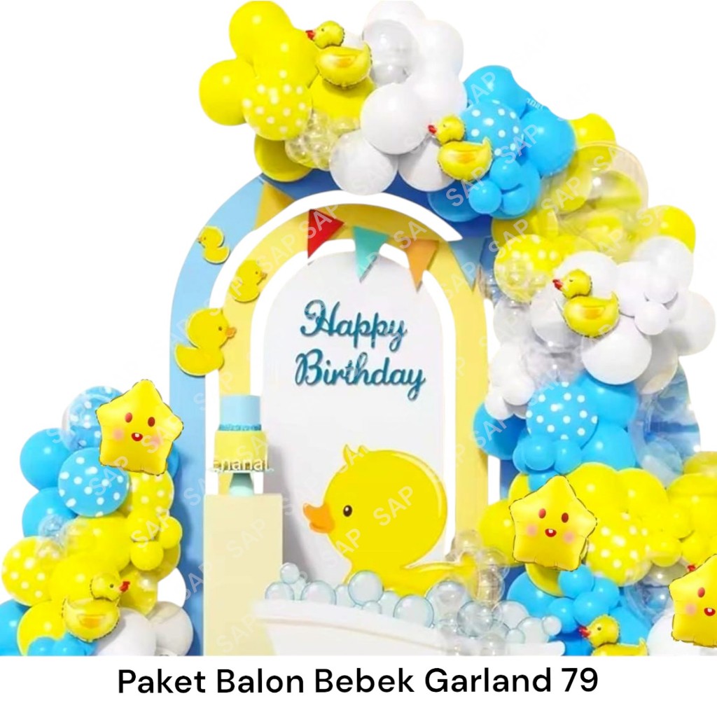 Paket Balon BEBEK GARLAND 79SP/ Dekorasi Ulang Tahun Bebek