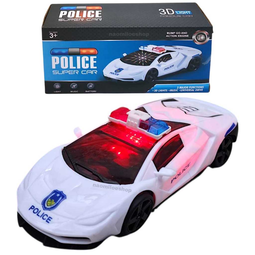 

POLICE CAR 4 D lampu , bump n go Mainan Mobil Polisi Lampu Mainan Anak Mobil Mobilan