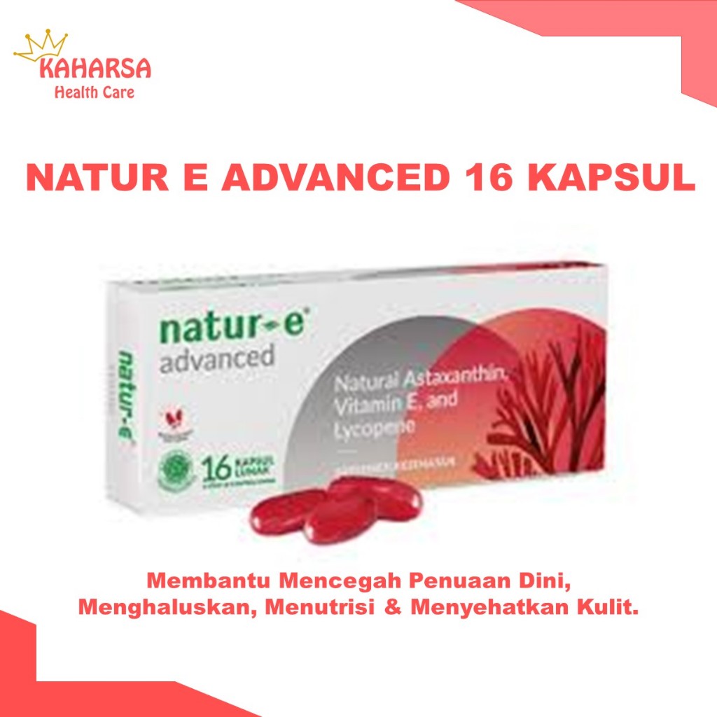 NATUR E ADVANCED Vitamin E Isi 16/Vitamin Kulit/Suplemen Kulit/Suplemen Kecantikan Isi 16 Kapsul