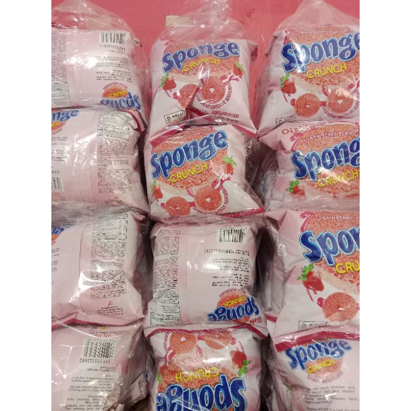 

Oishi Sponge Crunchy Strawberry 22gr 1 pak isi 10 pcs