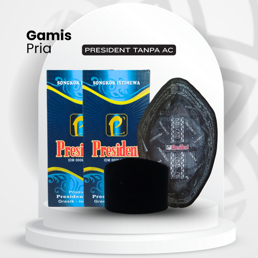 Songkok Hitam Polos Songkok President Non AC Hitam Peci Nasional Songkok Kopyah Hitam - Gamis Pria