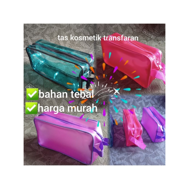 Wasbag tas cosmetik transfaran ,washbag pouch waterproof, tas makeup bening
