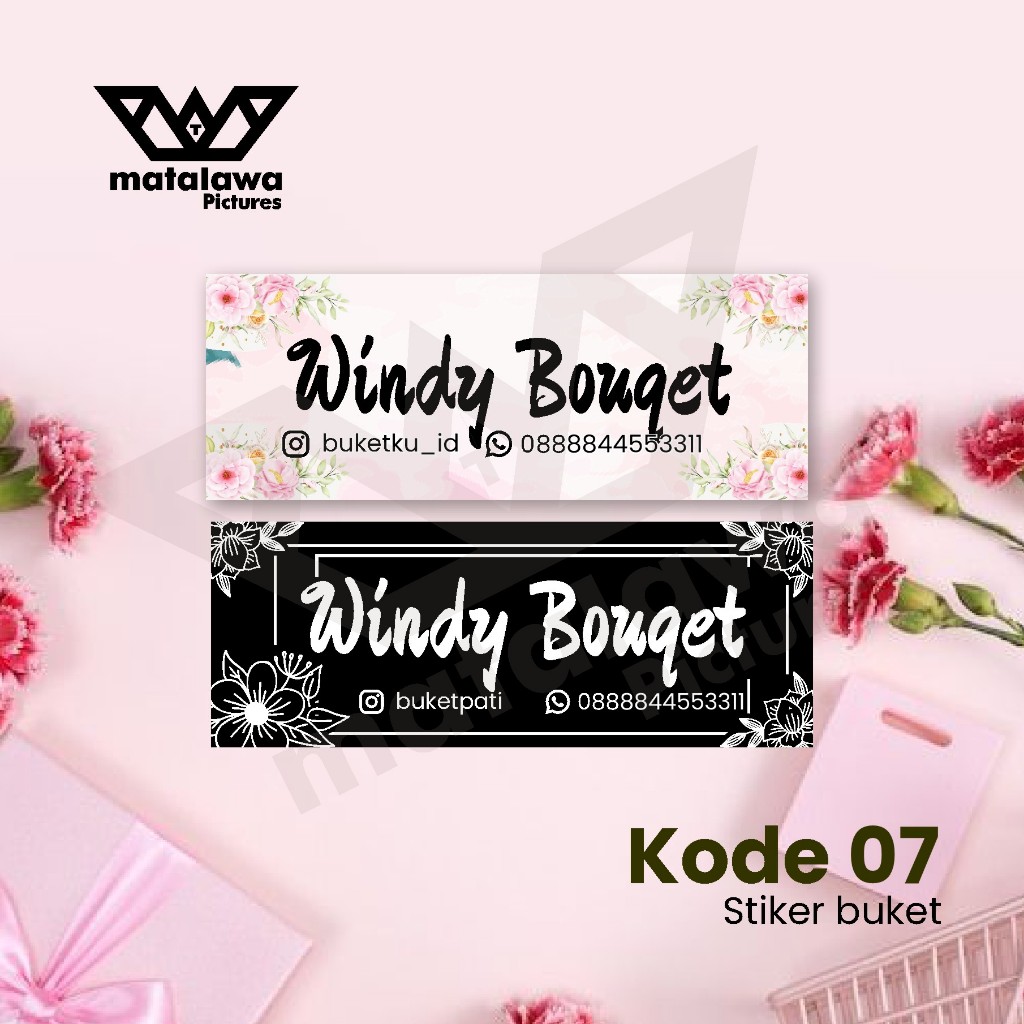 Stiker Buket Bunga  Bouquet  Flower Label Buket Sticker Buket Bucket Murah Costum 07