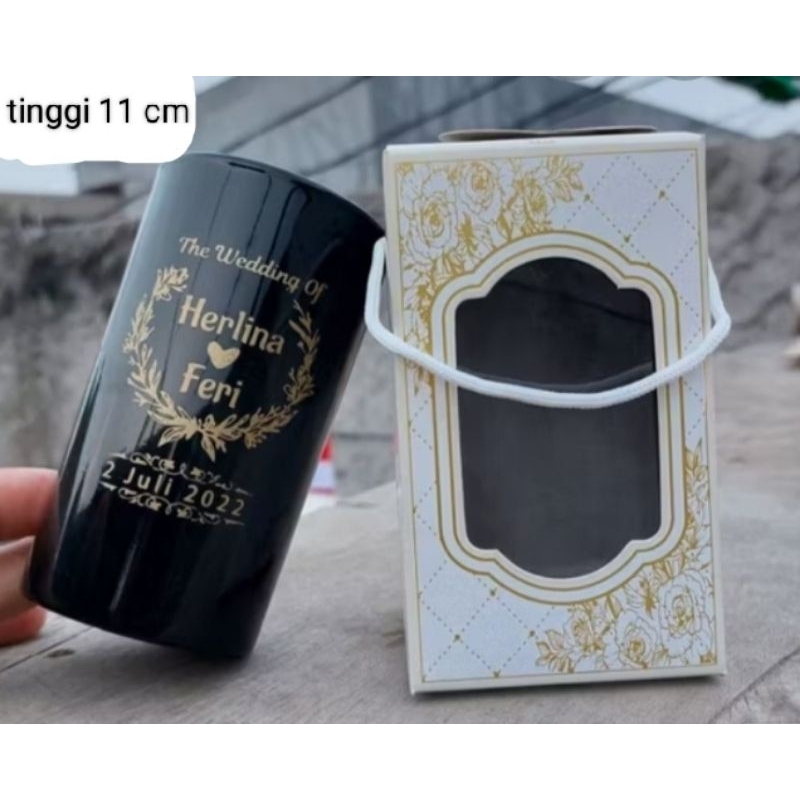 gelas h10 lurus/souvenir gelas hitam/souvenir gelas 11cm