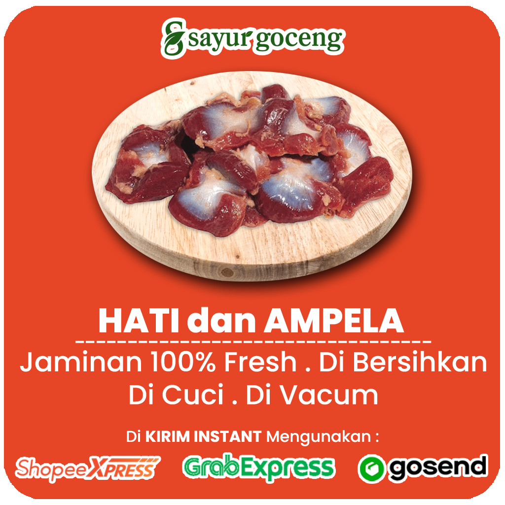 

1 Set Hati Ampela Ayam Negeri Segar Bersih Siap Masak - Sayur Goceng Palembang