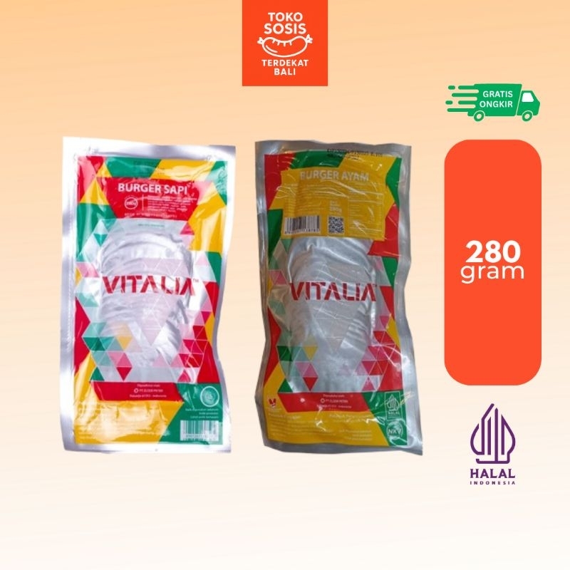 

Vitalia Burger Sapi dan Ayam 280 gram | Olahan Daging Isian Burger