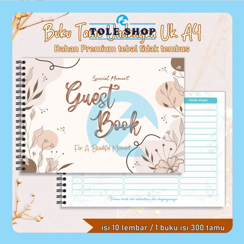 

TS Buku Tamu Nikahan Guest Weding Ukuran A4 isi 20 Halaman/300 tamu Soft Cover Premium