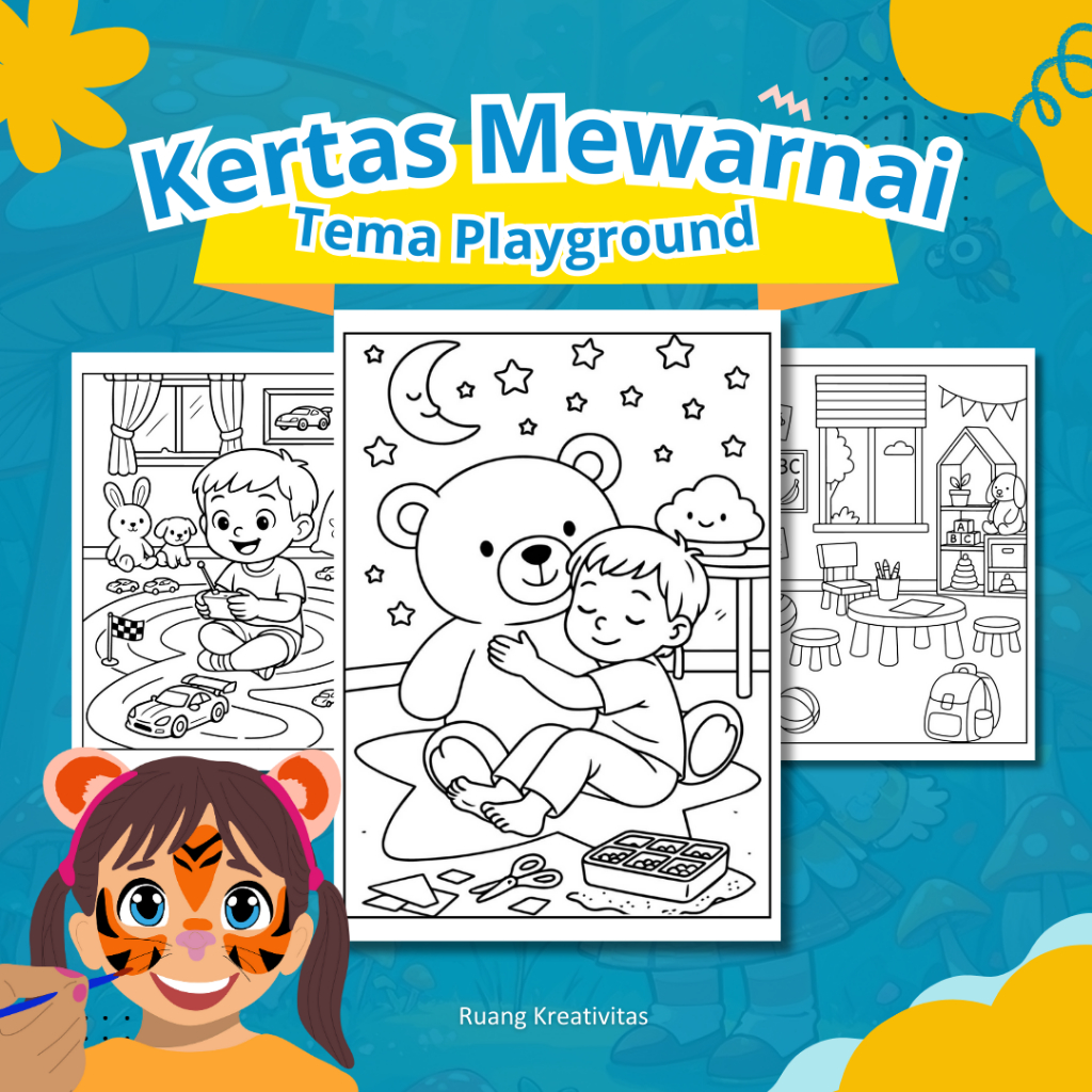 

KERTAS MEWARNAI ANAK TEMA Playground / KERTAS GAMBAR MEWARNAI UNTUK ANAK PAUD TK SD - A4 TEBAL