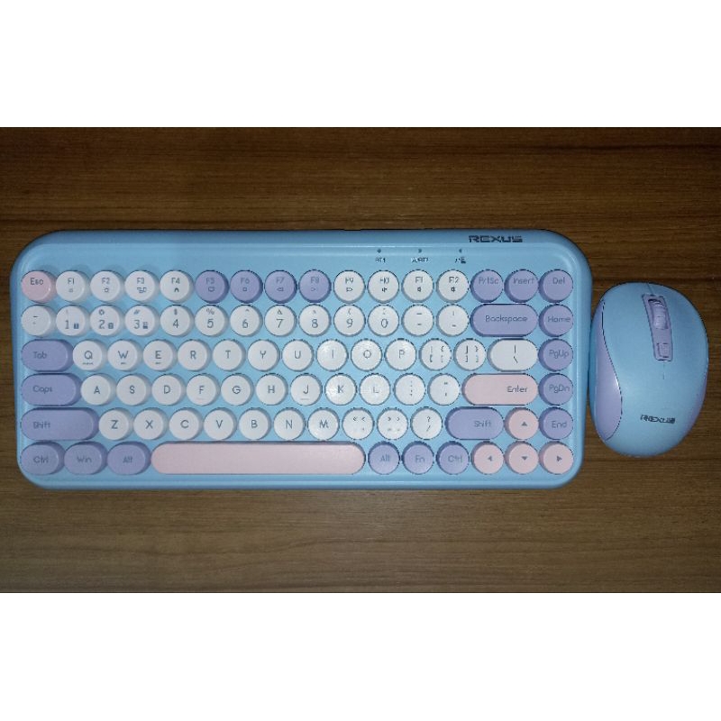(Preloved) Rexus Wireless Keyboard Mouse KM11 Cold Candy
