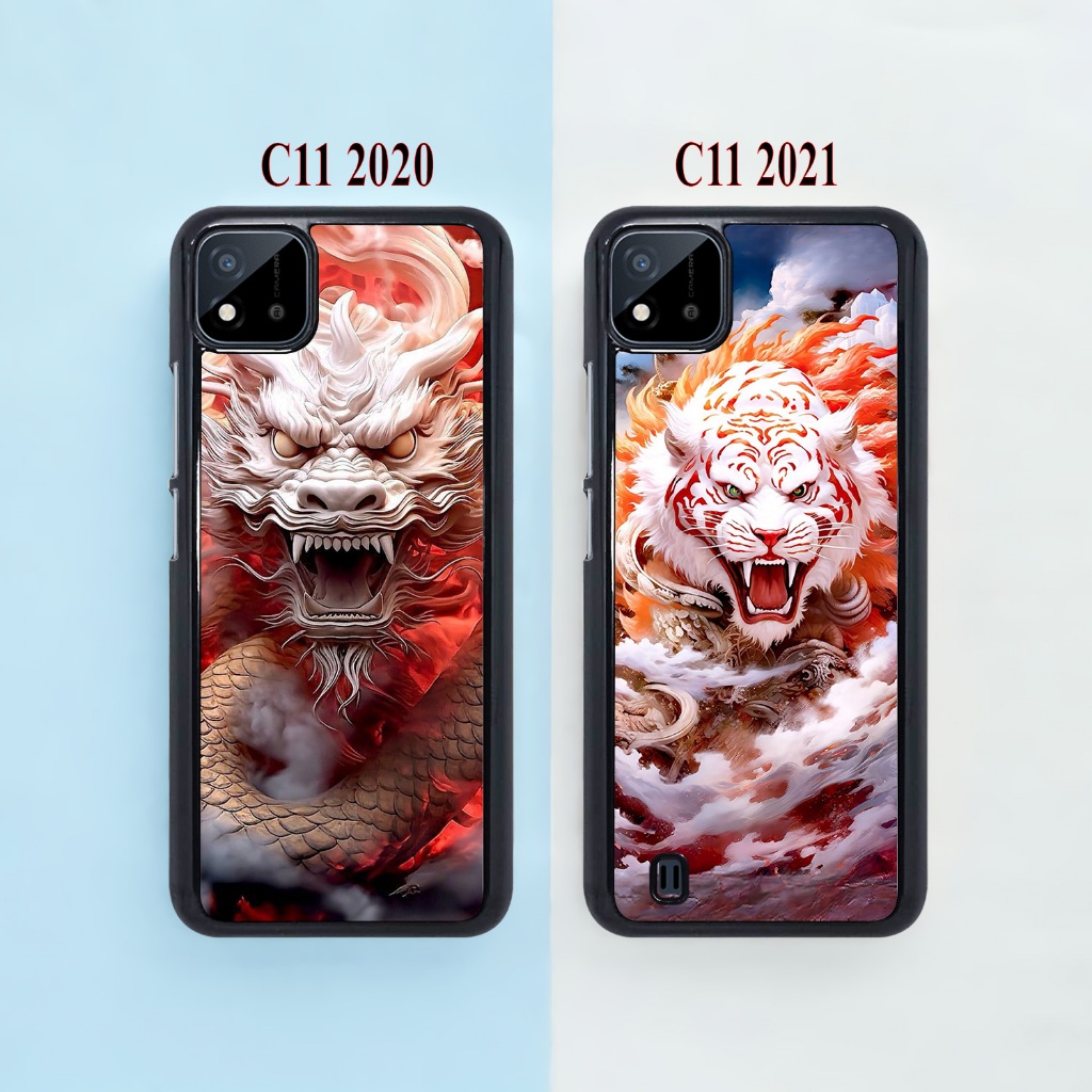 [RM182] Custom SOFTCASE hardcase Glossy ALL TYPE REALME C11 2020 MOTIF DRAGON TIGER