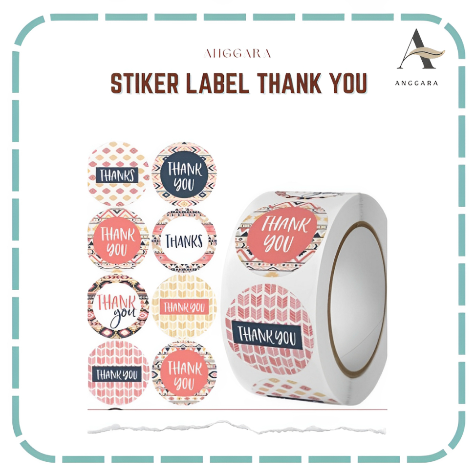 

Stiker Label Roll Thank You Isi 500 pcs Stiker Terima Kasih Kemasan Makanan Aesthetic Berkualitas