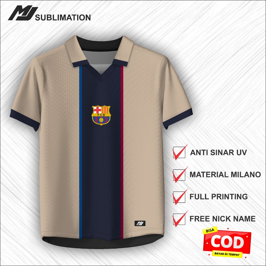 Jersey Vintage Barcelona Jersey Retro Full Printing