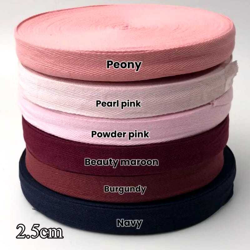 

50 YARD - 2.5CM | PITA KATUN | TALI GULING | TWILL COTTON TAPE | TWILL TAPE