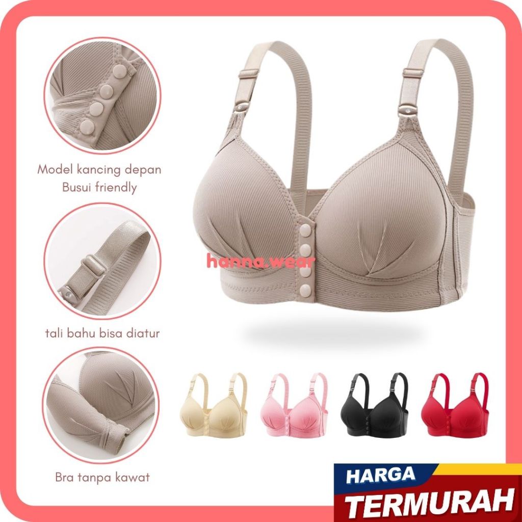 [ Mohon Cek Ukuran Di Deskripsi ] Push Up Bra Kancing Depan 3974 Bra Busui BH Busui BH Wanita Bra Wa