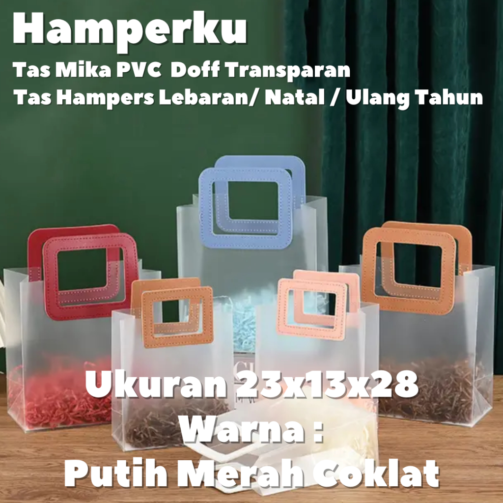 

(GROSIR 10 BUAH) Goodie Bag Doff 23x13x28 Transparan Hampers Goodie Bag Premium Lebaran Ulang Tahun
