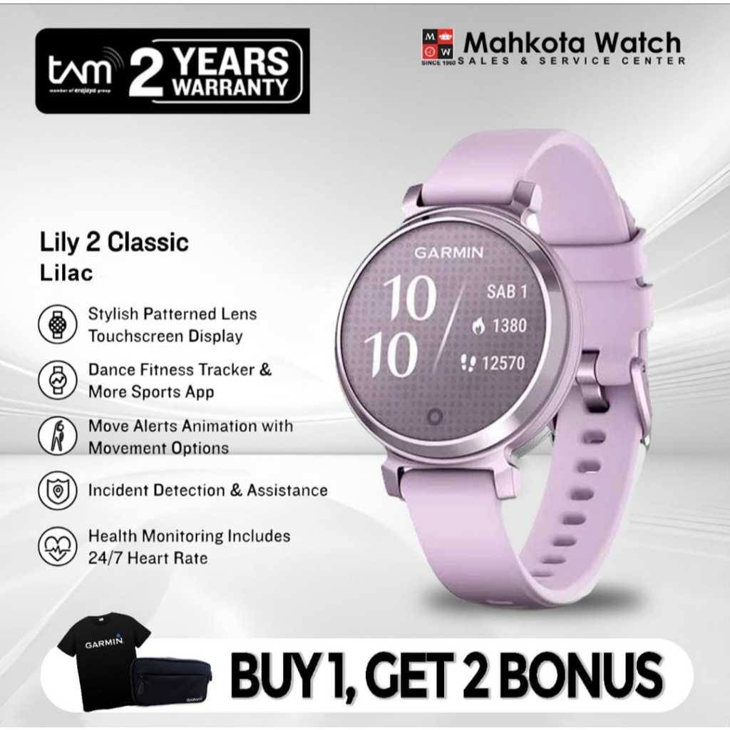 JAM TANGAN WANITA GARMIN LILY LILAC ORIGINAL