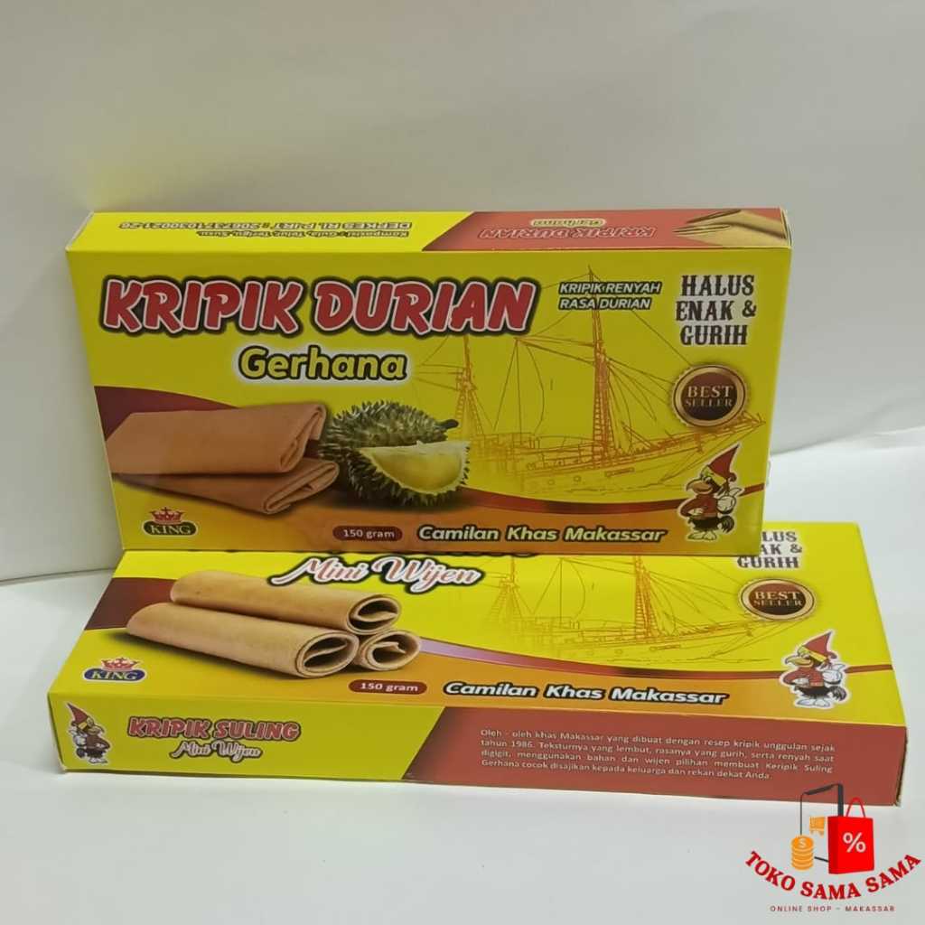 

KRIPIK DURIAN GERHANA CEMILAN OLEH-OLEH KHAS MAKASSAR 150 GRAM