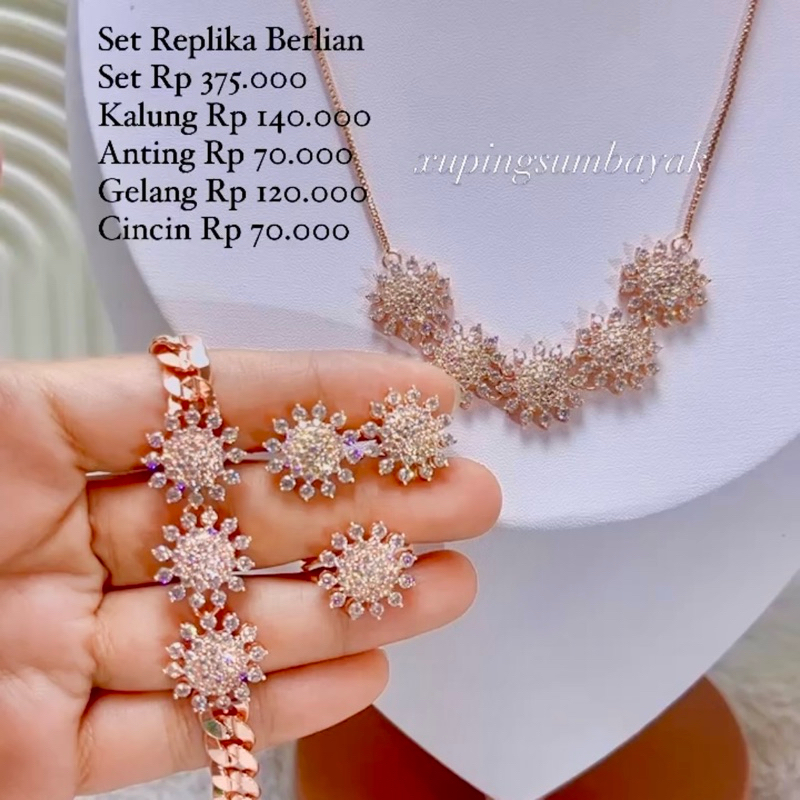 Set replika berlian pancar matahari cantik SJ221