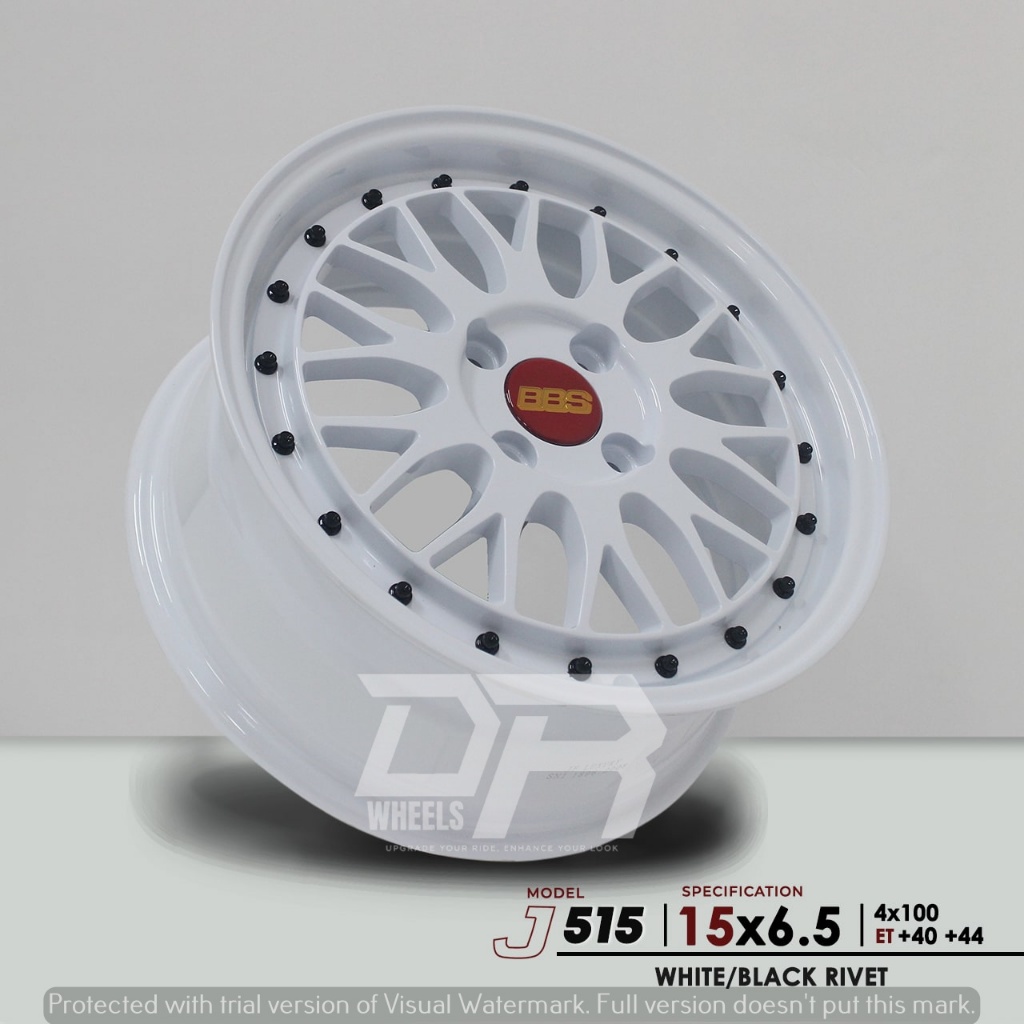 Velg mobil model bbs ring 15 lebar 65 h4x100 et40 warna putih untuk mobil agya,mobilio dll