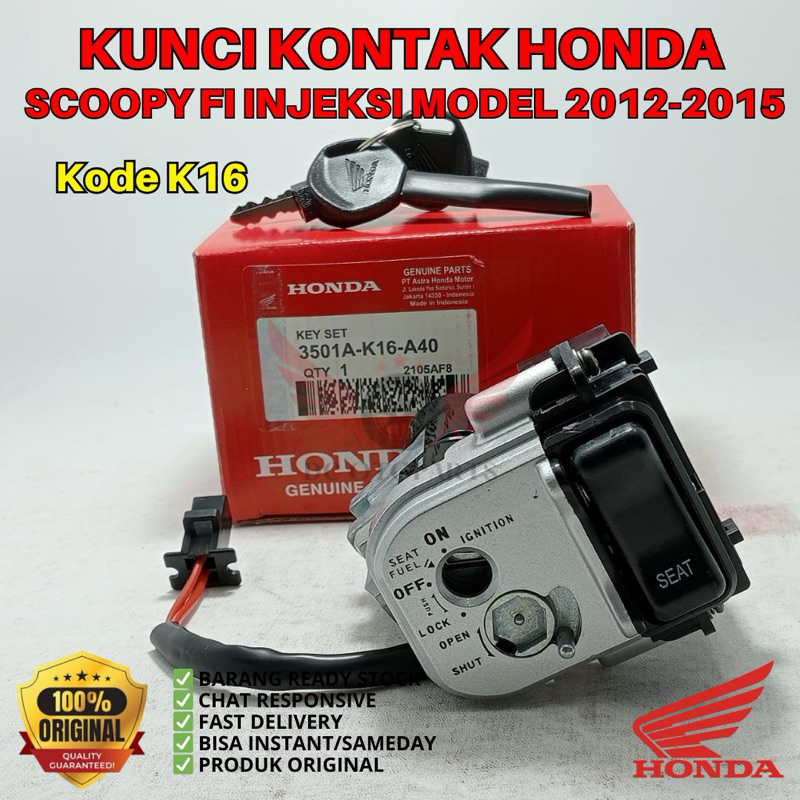 K16 KUNCI KONTAK SCOOPY FI ORIGINAL AHM HONDA, KEY SEY ORIGINAL SCOOPY 2015, KUNCI KONTAK SCOOPY INJ