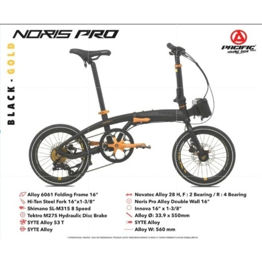 RB Sepeda Lipat PACIFIC NORIS PRO 16" ALLOY, SPLENDID 500 ALLOY