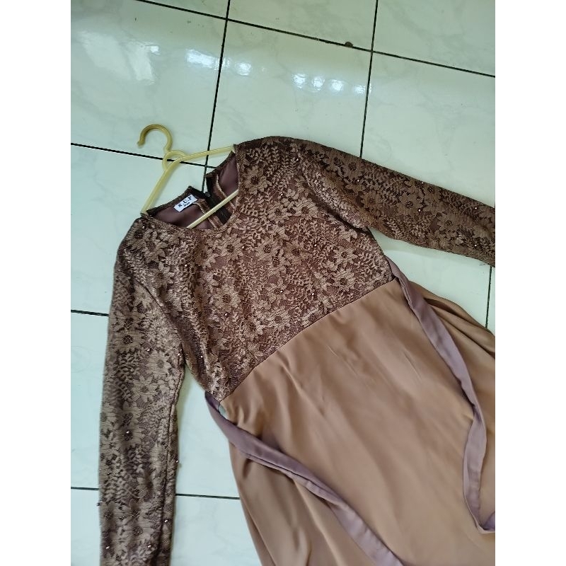 [PRELOVED] DRESS BY RUF HIJAB MOCCA (KONDISI BARU/BELUM PERNAH PAKAI) | GAMIS WANITA | DRESS PESTA