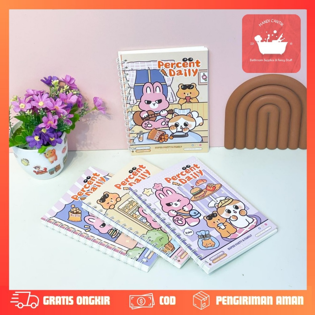 

BUKU SPIRAL A5 PERCENT DAILY BK-1871 BOOK Notebook A5/Buku Tulis Sekolah isi 60 lembar
