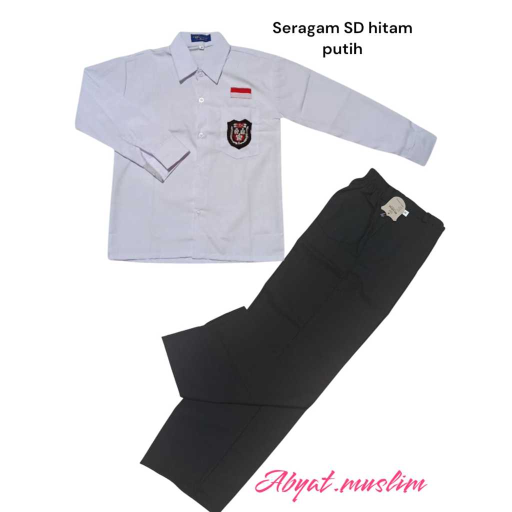 PAKET BAJU CELANA SERAGAM SEKOLAH SD/MI HITAM PUTIH LAKI-LAKI