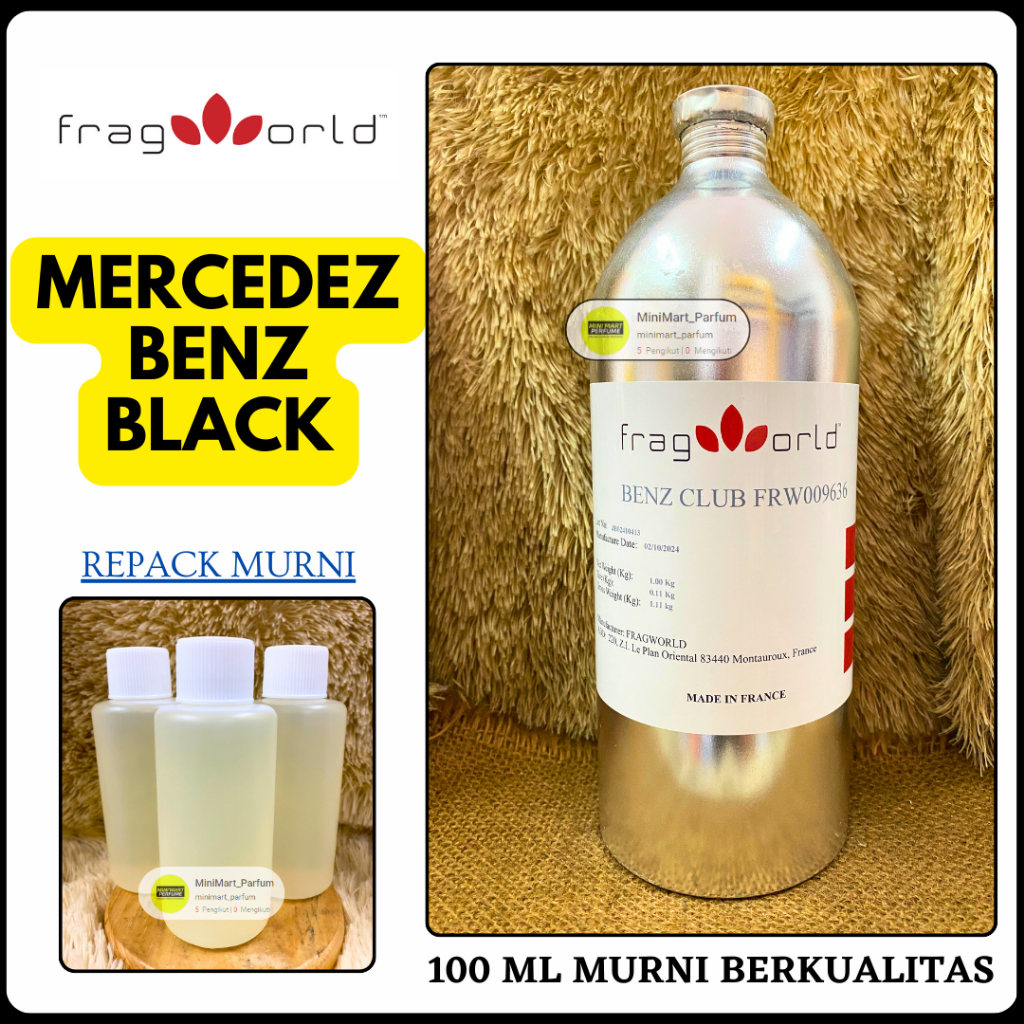 Bibit Parfum Pria MERCEDEZ BENZ BLACK Berkualitas 100 ML MURNI Tahan Lama FRAGWORLD Fragrance - Parf