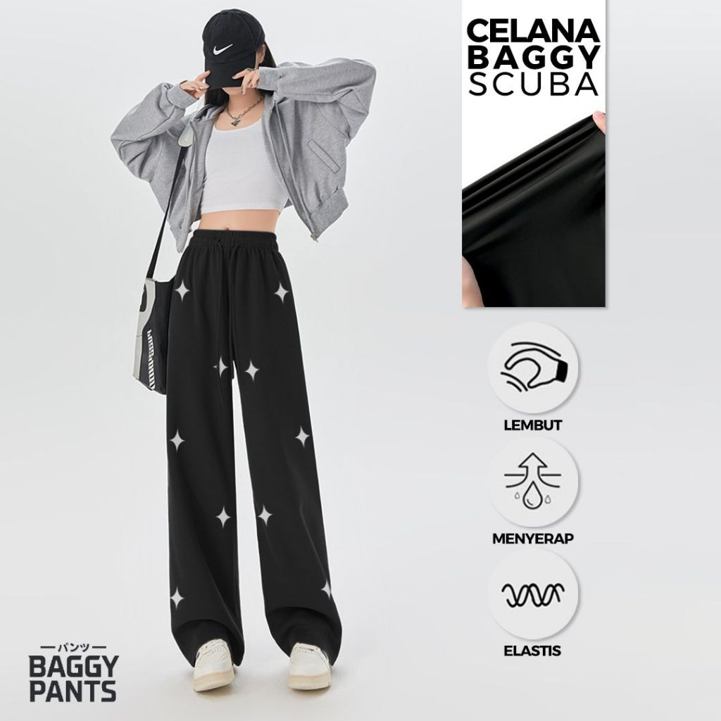 BAGGY PANTS - Celana Baggy Panjang Daily Basic Pants Wanita Pria