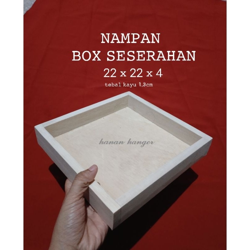 

Nampan kayu estetik baki 22x22 kotak hantaran souvenir seserahan box kue kotak persegi box buket bucket
