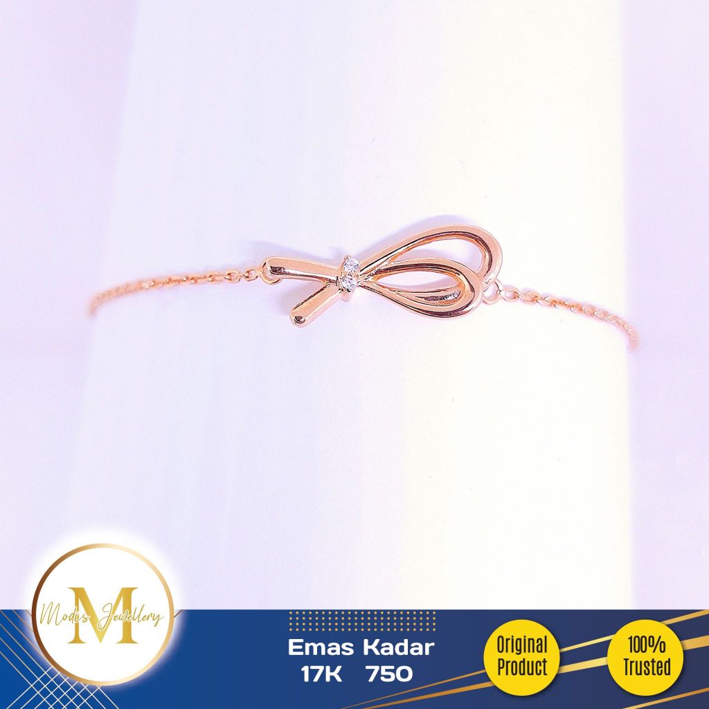 MODIS JEWELLERY - Gelang Fashion Pita Rosegold - Emas 17k  750