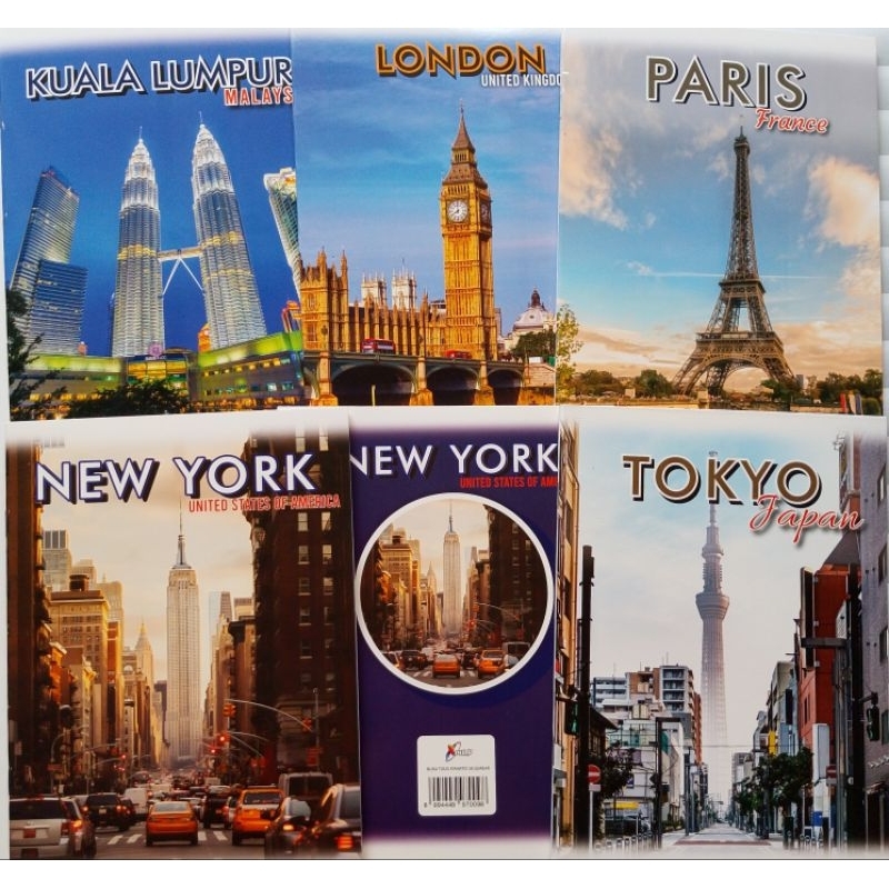 

(10BUKU) BUKU TULIS ISI 38 COVER CITY/ BUKU TULIS UKURAN SIDU/ 1 PAK 10 BUKU