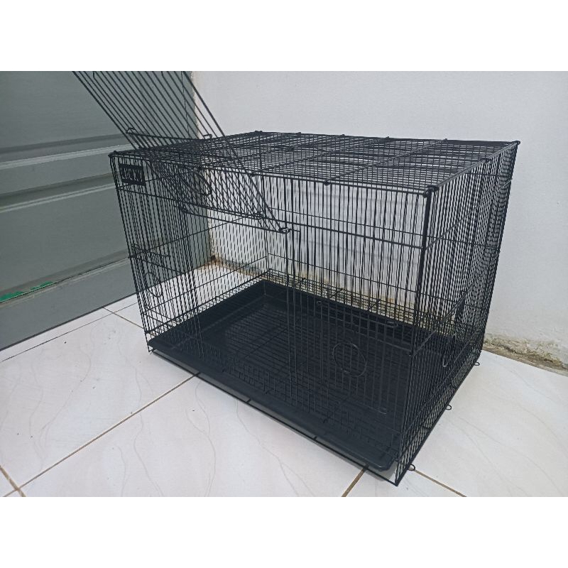 Warna Hitam Kandang Lucky Promo 60 x 42 x 42 dan 50cm x 31 x 36  Pet Cage Hewan Sangkar Kurungan ana
