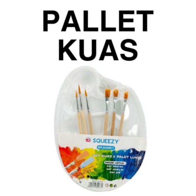 

Palet Set Kuas Cat Isi 6 Pcs Squeezy Painting Brush
