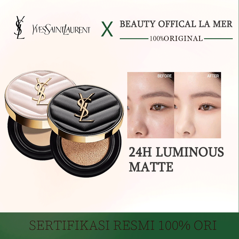 [100% Original] YSL Encre De Peau Luminous Matte Cushion Foundation SPF50 PA+++ Long-Wear Hydration Limited Edition Reno/Lame 14g (B10/B20)