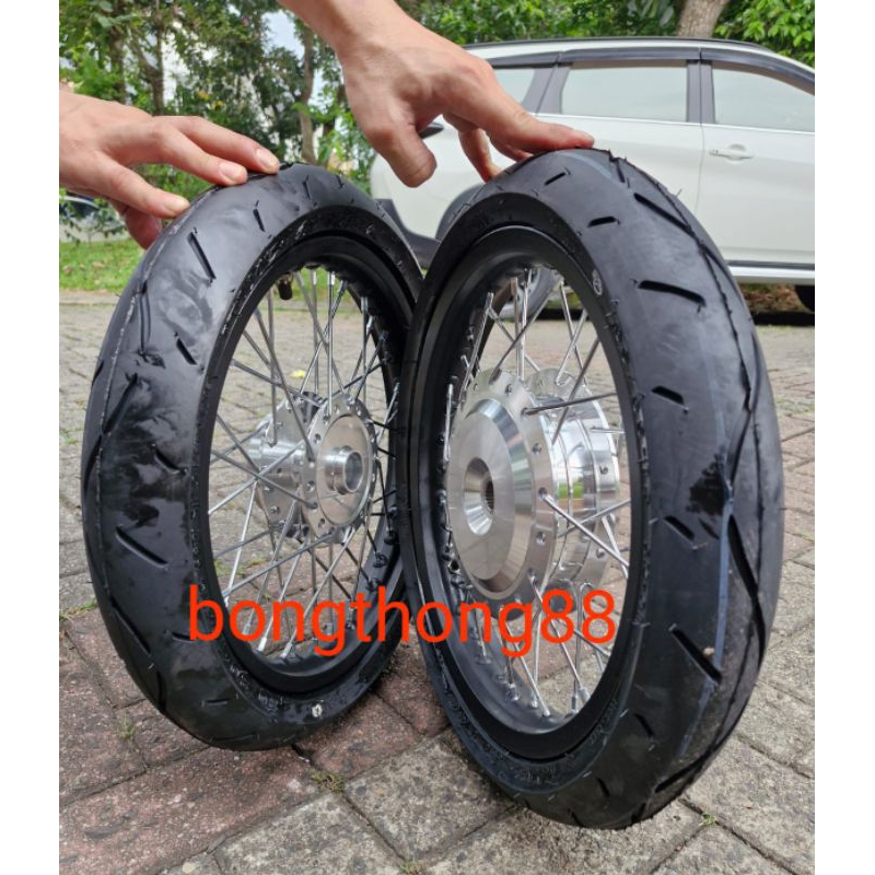 Sepakat Velg 160 185 ring 14 Ban 80/80+80/80 ring 14  beat karbu .beat f1 .scopy  scoopy fi  dan var