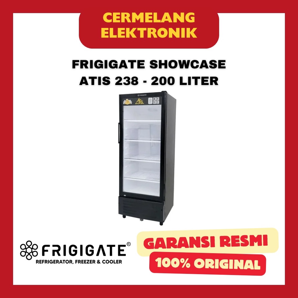 SHOWCASE FRIGIGATE ATIS 238 - 200 LITER - 4 RAK SUSUN 5/ ATIS238 PENDINGIN KULKAS KACA DISPLAY MAKAN