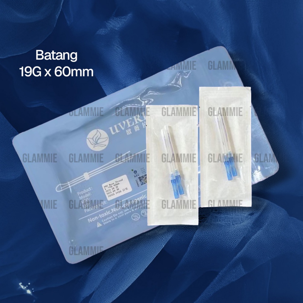 Ecer isi 2 Benang Uverla Benang Hidung Cuping PDO PCL 19G x 6MM 38MM KODE W2O5