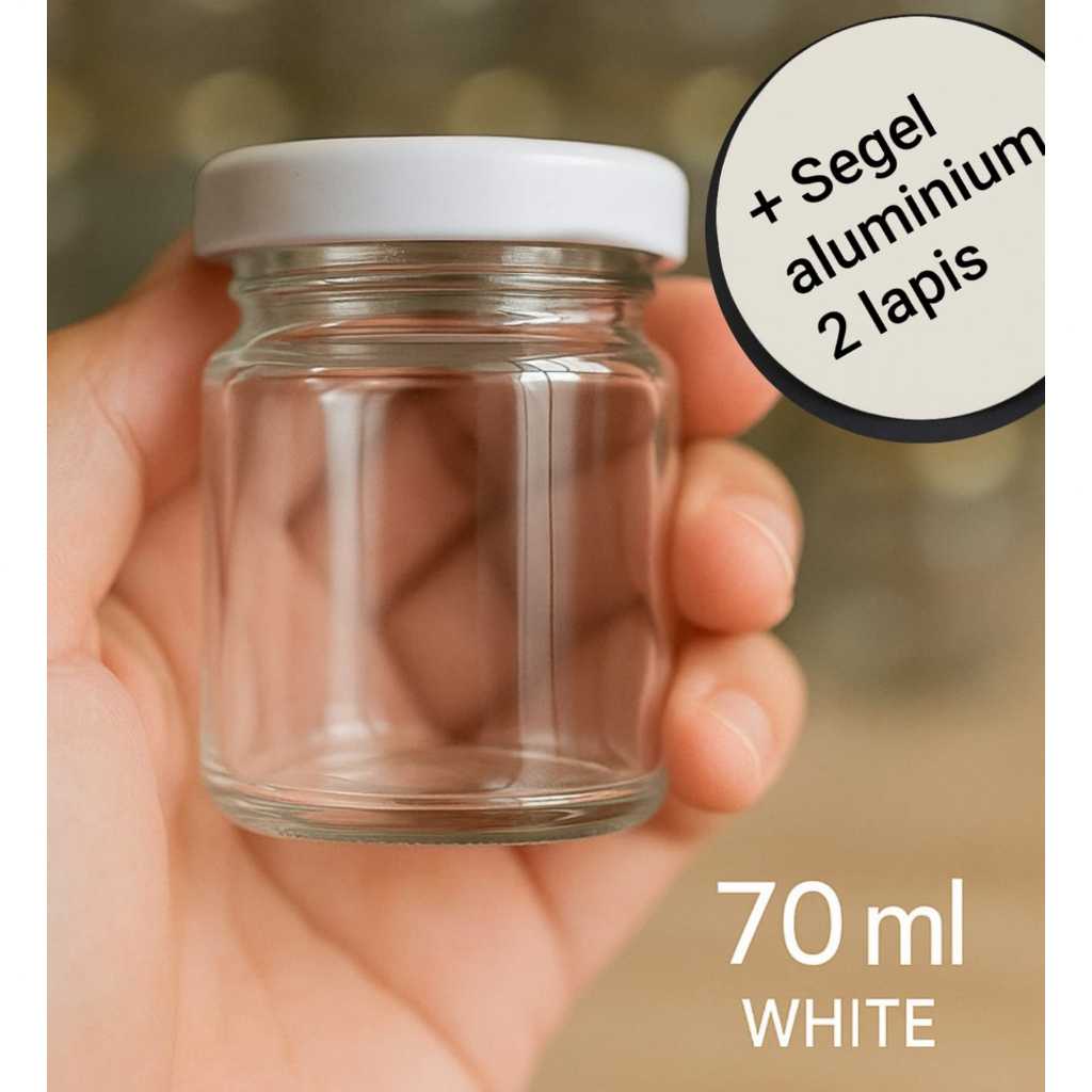 162 PCS Botol Silinder 70 ml + tutup gold baru / Jar Kaca 70 ml / Botol Kaca 70 ml Khusus GojeK / GR