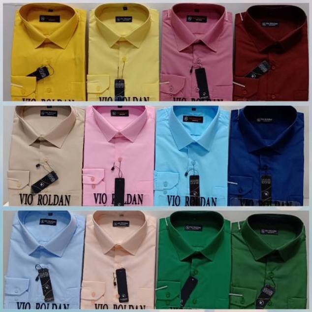 KODE F86C Kemeja Polos Reguler Lengan Panjang Kemeja Kerja Kemeja Katun Kemeja Pria