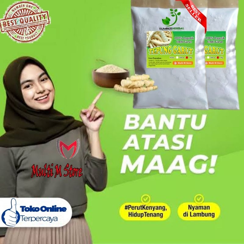 

Tepung Pati Garut Super Premium 1000 Gram | Terapi Maag Asam Lambung