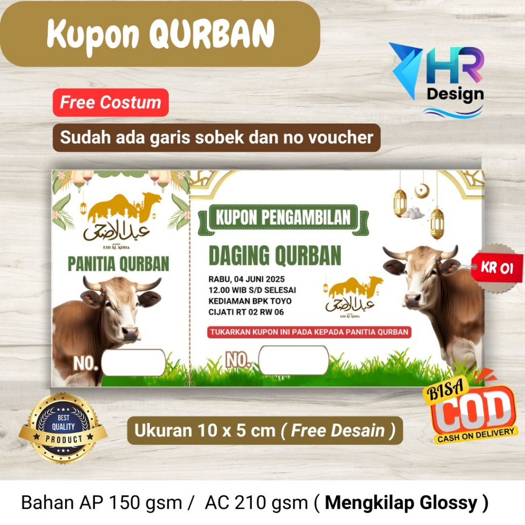 

Cetak Kupon Panitia Pengambilan Daging Qurban Hr design Kartu pengambilan daging